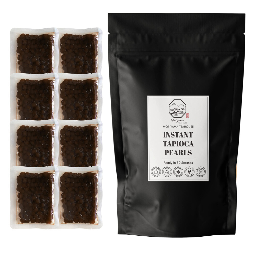 Moriyama Teahouse Instant Tapioca Pearls Boba Balls Coated With Sugar | 8 Packs (Each 50G) | For Bubble Tea, Pudding, Milkshake, Frappe And Bakery | No Brown