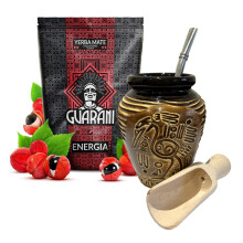 Guarani Yerba Mate Tea Set | Natural Strong Energy Drink | Mate Tea Complete Set | Begginer's Kit | Yerba Mate GUARANI ENERGY Booster+GUARANA