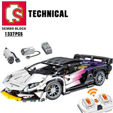 (MIT MOTOR) Technische 1337 stücke 1:14 Sport Auto Bausteine Arm Fernbedienung Modell Kits Supercar