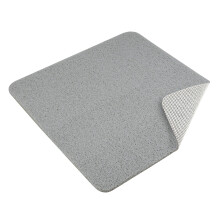 Dikots 60 x 60 cm Square shower mat non slip anti mould - Grey Loofah style PVC Non slip shower mat for inside shower - Washable and Quick Drying anti