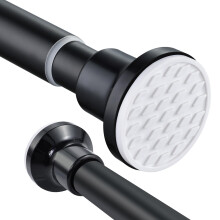 Extendable Shower Curtain Pole 130-201cm Stainless Steel Shower Curtain Rod Tension Rod Adjustable Telescopic Curtain Poles No Drilling Shower Curtain