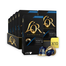 L?OR Espresso Coffee Ristretto Decaffeinato Intensity 9 ? Nespresso?* Compatible Aluminium Coffee Capsules - 10 Packs of 10 Capsules (100 Drinks)