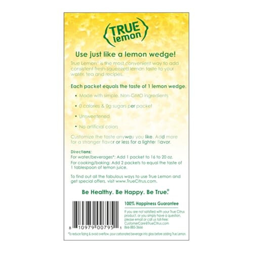 True Lemon Crystallized 100 Pack Box 2.82 Oz 2