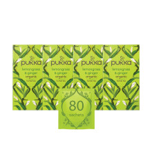 Pukka Herbs | Lemongrass & Ginger Organic Herbal Tea | Lemongrass, Ginger, Lemon Verbena Leaf and Licorice | Perfect For Feeling Strong | 4 Pack | 80