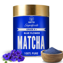 BLUE TEA - Matcha Powder (50 gm) Super Anti-Oxidant Grade - Dessert, Muffins - For Gift - Eco-Sustainable Tin Packaging