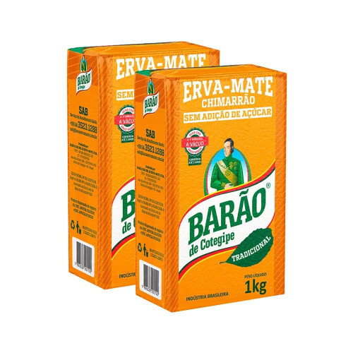 Pack Erva Mate Tradicional Bar?o para tomar Chimarr?o - 2x 1kg