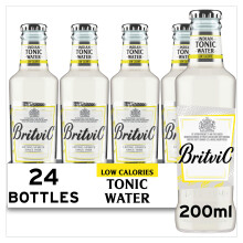 Britvic Indian Tonic Water - Low Calorie Drink - Pack of 24 x 200ml