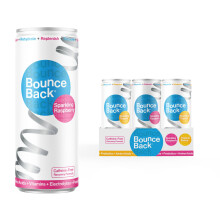 Bounce Back Caffeine Free Vitamin Recovery Drink | Vegan Energy Boost with B12 | Low-Calorie Sparkling Hydration Drink for Workouts & Sports (Mixed