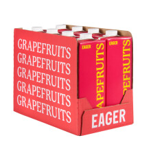 Eager Pink Grapefruit Juice 100% Squeezed, Refreshing Fruit Drink, NFC Not From Concentrate, 1 Litre (Pack of 8)