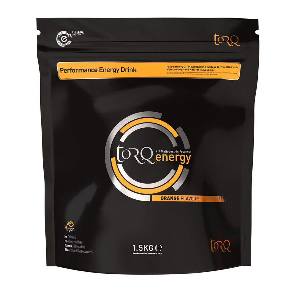 Torq Flavoured Electrolyte Powder - Natural Orange Isotonic Hydration Powder With Electrolytes Drink | Fast Delivery Energy Drink With High Carbohydrates
