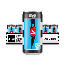 Skinny London Tonic Water by The Artisan Drinks Company - 200mlx24 Cans - Natural Ingredients - 34 Calories per can - Premium Gin and Tonic Mixer -