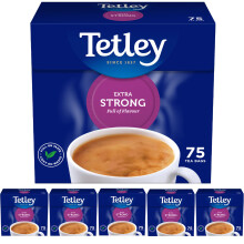 Tetley Extra Strong Black Tea, Pack of 6 Boxes, 450 Teabags