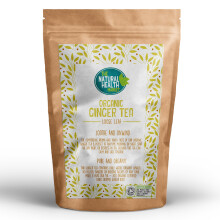 The Natural Health Market Organic Ginger Loose Leaf Tea 200g | Soil Association Certified | Ginger Tea Organic | Made in UK | Vegan, Healthy Tea |