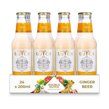 Double Dutch Ginger Beer Premium Mixer, 24 x 200ml Bottles, Low Calorie Perfect Mixer for Cocktails, No Artificial Colours Preservatives or Flavours,