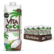 Vita Coco Pressed Coconut Water 1 Litre x 12, Coconut Taste, Packed With Electrolytes, Gluten Free, Full of Vitamin C and Potassium, Impossible To