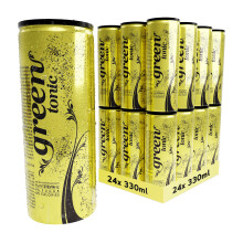 Green Tonic Water Cans 24 Pack, Slimline Tonic, No Aspartame, No Sugar, No Calories, Tonic Water for Gin and Mixer - Bulk Pack of 24 Cans x 330