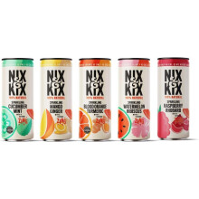 Nix & Kix Assorted Mix Sparkling Soft Drink, Low Calorie & Vegan Friendly, 250 ml (Pack of 12)