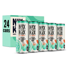 Nix & Kix | Cucumber & Mint | 100% Natural Premium Sparkling Soft Drink | Low Calorie & Vegan Friendly | No Added Sugar Or Sweeteners | 250ml x 24