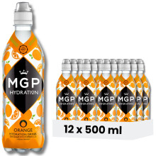 MGP Sugar Free Hydration Drink, 12 x 500ml Multipack, Sports Recovery Electrolytes, Low Carbs, Fat Free, Gluten Free, Vegan Friendly, Vitamin C, B3,