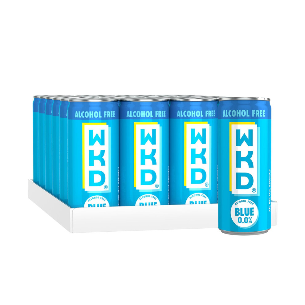Wkd 0.0% Alcohol-Free Sparkling Fruit Drink - 250Ml Cans (Box Of 24) | Fat Free, Vegan & Vegetarian Blue