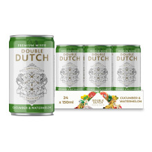 DOUBLE DUTCH Cucumber and Watermelon Premium Tonic Water (24 x 150ml Bottles) - Low Calorie, Diet Tonic Water for Gin and Cocktails |Gluten Free,