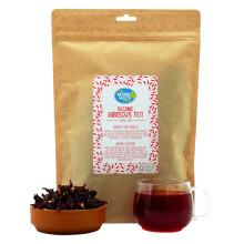Organic Hibiscus Loose Leaf Tea (200g) By The Natural Health Market | Soil Association Certified Organic Whole Hibiscus Flowers | Climate Pledge