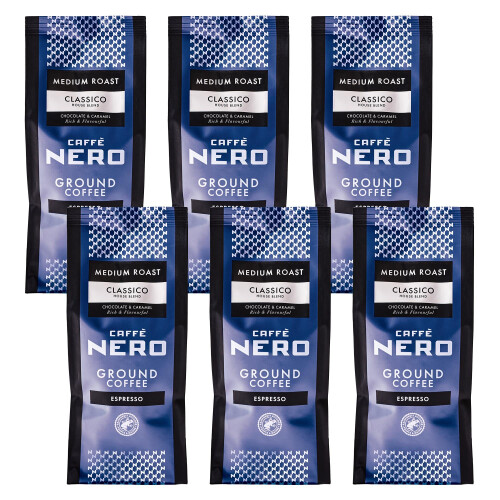 Caff? Nero Ground Coffee (6 x 200g, Classico Espresso)