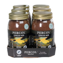 Percol - Espresso Noir Intense Instant Coffee (6x100g), Rich Roast, Strong, Robusta Blend, Freeze Dried, Toffee & Dark Chocolate, Strength 6,