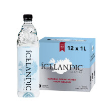 Icelandic Glacial Premium Still Water 1 Litre Recycled PET Bottles x 12 Per Pack ? Alkaline/Low PH, Recycled Packaging, BPA Free, Carbon Neutral from