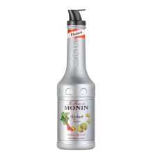 MONIN Rhubarb Fruit Mix Puree 1 Litre for Cocktails, Smoothies and Mocktails. Vegan-Friendly, Allergen-Free, 100% Natural Flavours and Colourings.