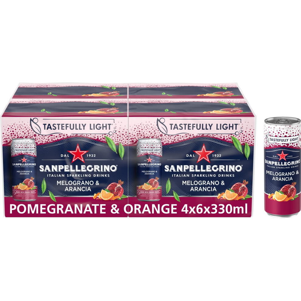 San Pellegrino Italian Sparkling Drinks Pomegranate & Orange 4X6x330ml
