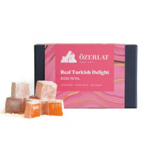 Ozerlat Real Turkish Delight, Rose - Luxury Gourmet Artisan Dessert Sweets, Premium Quality Natural Ingredients, Vegan, Gluten Free, Traditional
