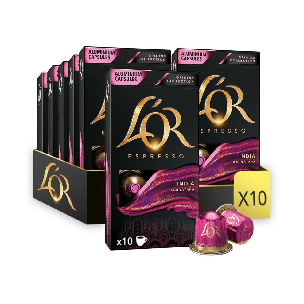 L'or Origins India Coffee Pods X10 (Pack Of 10, Total 100 Capsules)