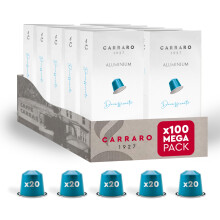 Carraro Decaffeinato - x100 Aluminium Coffee Pods Compatible with Nespresso Original line - Intensity 7/14, Medium Roast Coffee Capsules Made in Italy