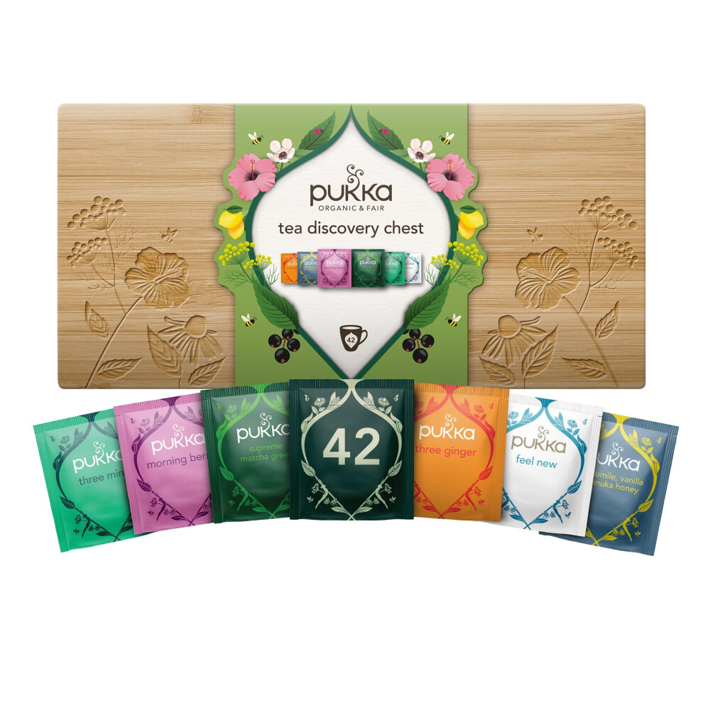 Pukka Herbs | Organic Herbal Tea Discovery Chest Gift Set Selection Box | Ideal Gifts For Women & Men Christmas, Birthday, Anniversary & Self-Care |