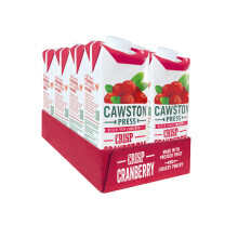 Cawston Press Cranberry Pressed Juice - 1 Litre Pack of Juice Cartons All Natural ? Vegan ? No Added Sugar, (Pack of 8)