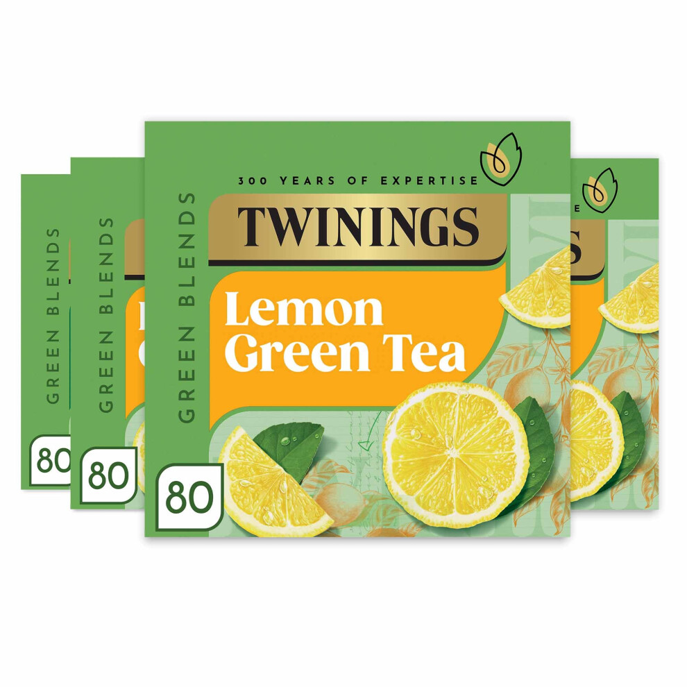 Twinings Tea With Lemon 320 Tea Bags (Multipack Of 4 X 80 Bags) Green