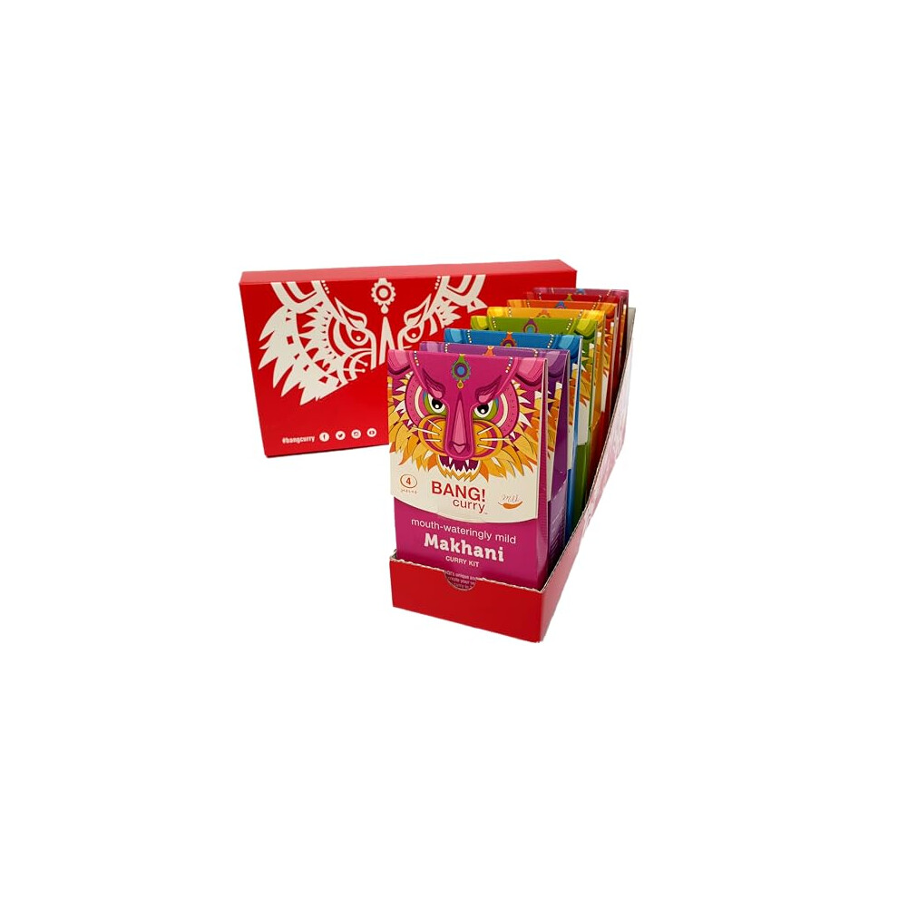 Bang Curry Spice Gift Set | 8 Authentic Curry Sauce Kits Mixed Spice | Mild, Medium & Spicy | Easy To Use Instructions| 100% Natural, Gluten And Dairy