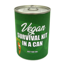 Vegan Survival Kit In A Can. Fun Vegan Friendly Novelty Gift Set Suitable For Him or Her Men & Women. Funny Card Alternative For Birthday, Christmas,