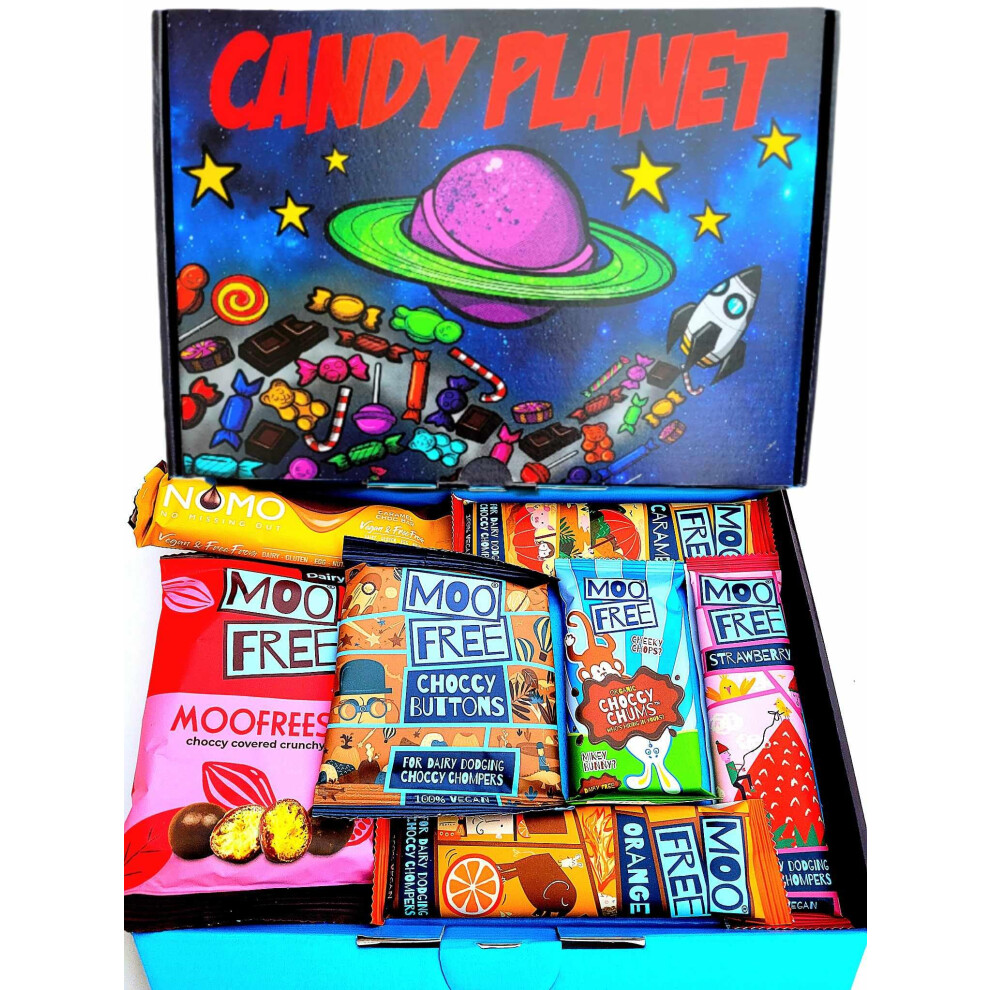 Candyplanet Moo Free & Nomo Chocolate Selection Hamper Gift Box | Free From, Dairy Free, Gluten Free & Vegan | Hamper Exclusive To