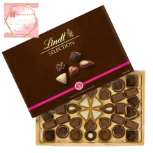 Lindt Lindor Gifts Selection Fine Continental Chocolate Box Extra Large - 40 Assorted Milk, Dark And White Chocolates, 427g - Sharing Box - For Him Or