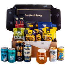 Serious Pig + Brewdog 'Big Night In' | Gift Hamper | Craft Beer And Snacks With Glassware and Tasting Notes | (18 Pack)