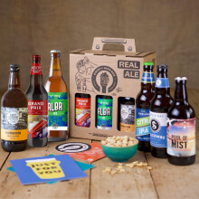 Premium British Real Ale Beer Gift Hamper - 6x500ml Independent Traditional Ales with Snack & Craft Beer Tasting Guide by QWERTY Beer Box - Gift for