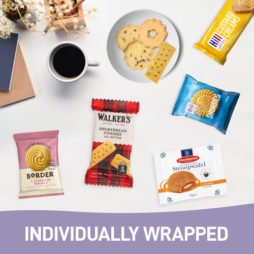 Biscuits Gift Set Biscuit Selection Bundle With Individually Wrapped Biscuits Packs (35 Biscuits) - Border Biscuits, Walkers Shortbread, Custard 1