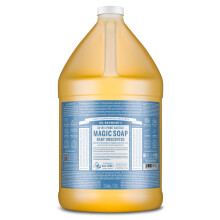 Dr Bronner's 18-in-1 Baby Unscented Pure Castile Liquid Soap, Made with Organic Oils, Used for Face, Hair, Babies, Laundry and Dishes, Certified Fair