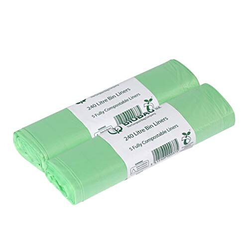 240 Litre Cornstarch Wheelie Bin Liner 10 Pack(2 rolls) - 100% Biodegradable & Compostable