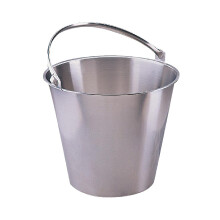 Jantex Stainless Steel Bucket 12 Litre, Silver, Metal Bucket, Strong Swing Handle, Size: 270(H) x 310(Top)/200(Base) Dia mm, Everyday Cleaning or