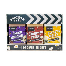 Popcorn Shed Movie Night Popcorn Seasonings (3 Flavours) - Sweet and Savoury Pop Corn Flavouring Variety Pack, Easy & Low Calorie Snack, Perfect for