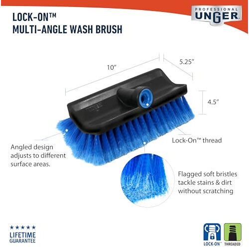 Unger Hydropower Bi-Level Soft Wash Brush, 10",Black 2