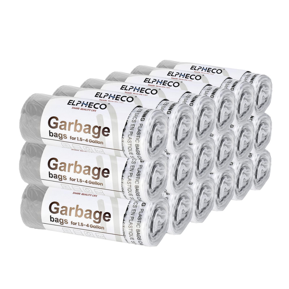 Elpheco 2.5 Gallon Trash Bags ? 15 Liters Drawstring Garbage Bags ? Small Trash Bags For Bathroom Office Living Room Use ? Suitable For 1.5-4 Gallon